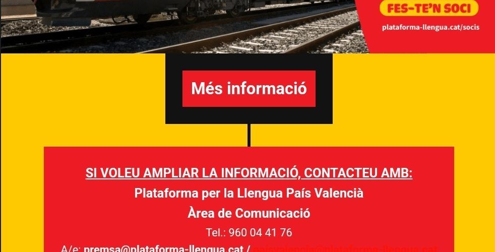 El valencià, inclòs en la megafonia dels trens regionals de Renfe entre Tortosa i València