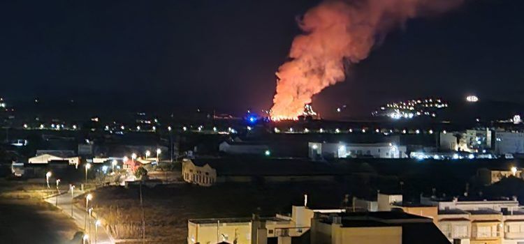 Els bombers apaguen un gran incendi de restes vegetals a Vinaròs