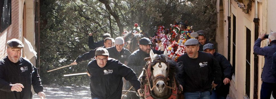 Albocàsser vibra amb les ‘Rossegades’ de Sant Antoni
