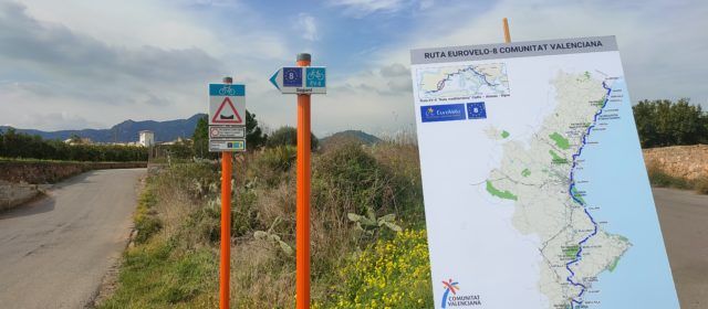 La Generalitat avanza en la adecuación de los más de 550 kilómetros de la ruta ciclista internacional Eurovelo-8