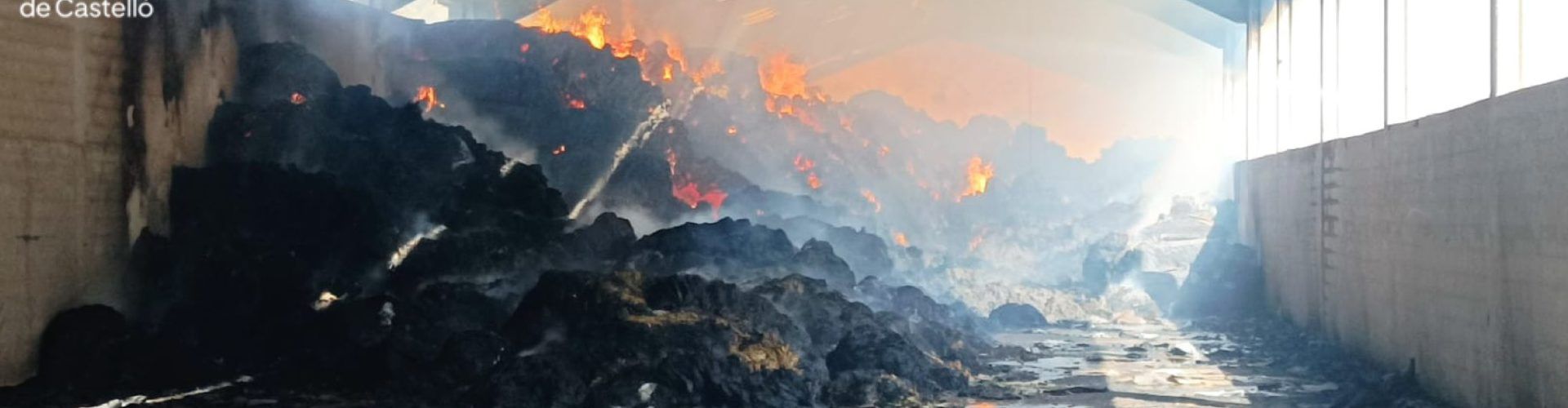 Incendio en un almacén de paja de Morella
