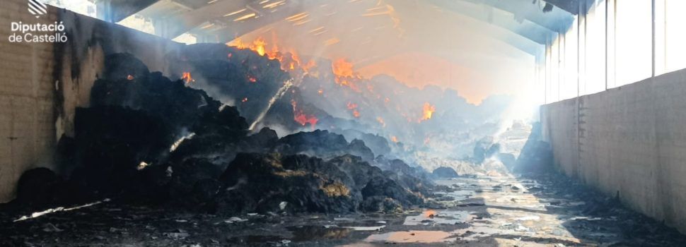 Incendio en un almacén de paja de Morella