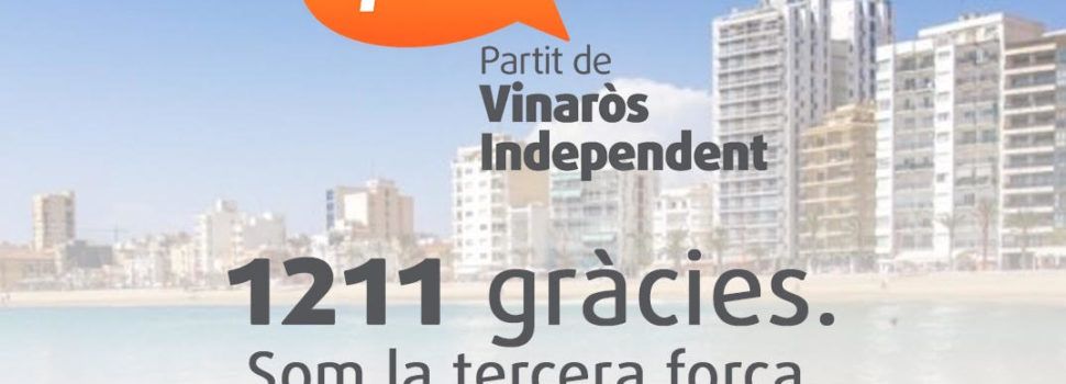 El Partit de Vinaròs Independent dona les gràcies als seus 1.211 votants