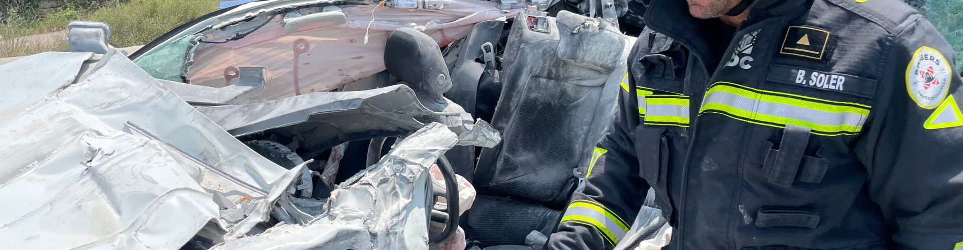 Una fallecida en un accidente en la AP7, término de Santa Magdalena