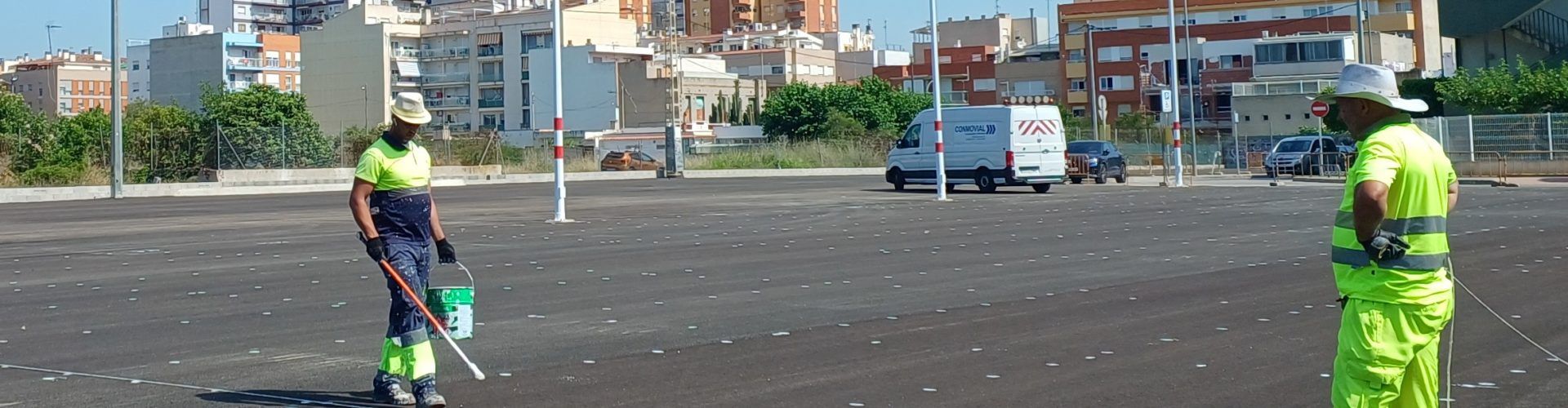 Pintura vial al pàrquing del Centre de Salut de Benicarló