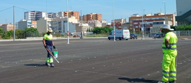Pintura vial al pàrquing del Centre de Salut de Benicarló