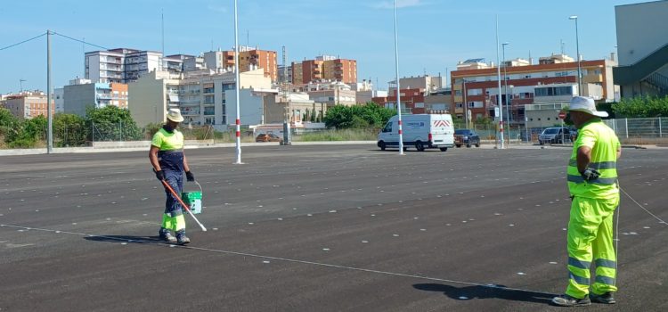 Pintura vial al pàrquing del Centre de Salut de Benicarló