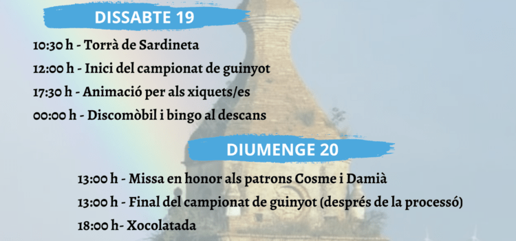 Palanques viurà les seues festes patronals del 17 al 21 d’agost