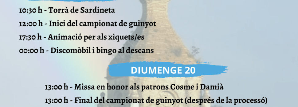 Palanques viurà les seues festes patronals del 17 al 21 d’agost