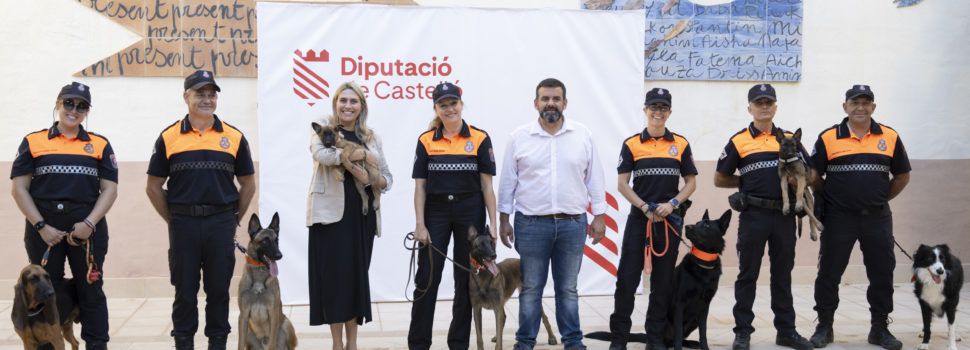 La Diputació de Castelló duplica el nombre de gossos i guies de la Unitat Canina de Cerca i Rescat dels bombers