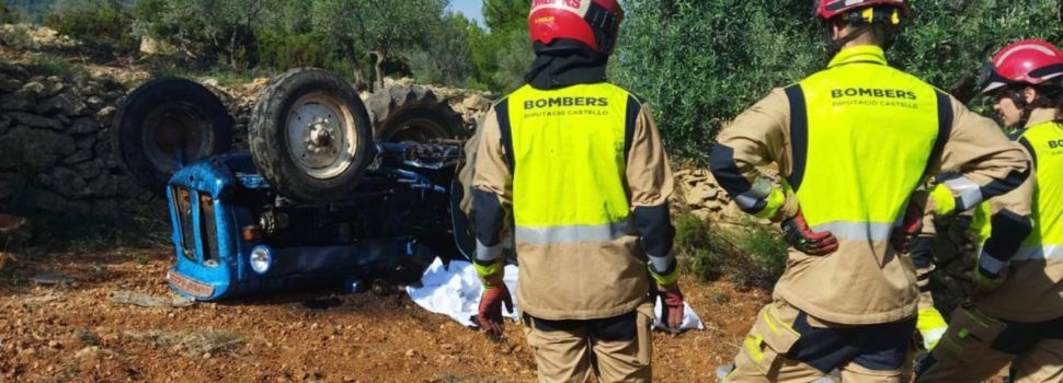 Un fallecido en Traiguera tras volcar su tractor