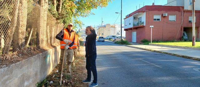 Benicarló desbrossa les cunetes de tres dels vials amb més trànsit de la ciutat
