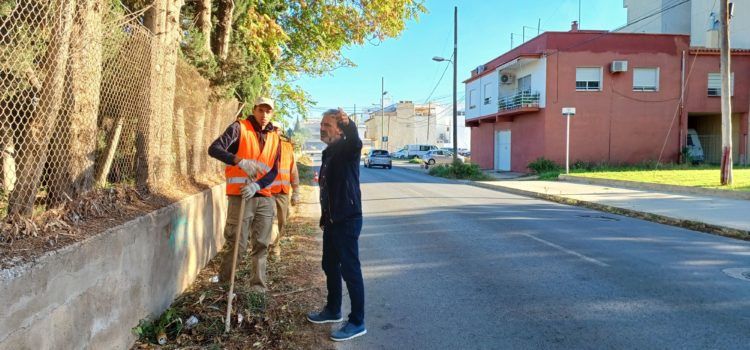 Benicarló desbrossa les cunetes de tres dels vials amb més trànsit de la ciutat