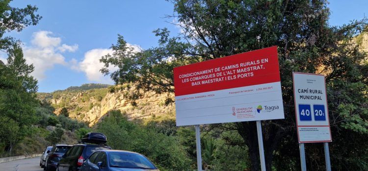 Conselleria multiplica la inversió al camí de Vallibona-Rossell per reparar els grans danys de l’última gran riuada