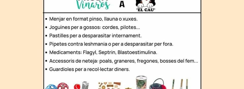 Compromís per Vinaròs fa una segona recollida solidària d’aliments i materials per a les protectores d’animals 