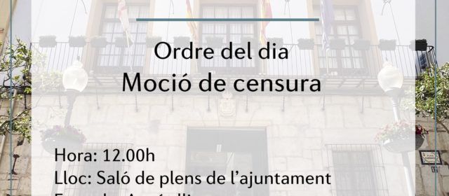 Ple extraordinari a Vinaròs: moció de censura