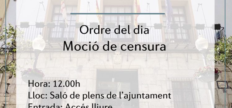 Ple extraordinari a Vinaròs: moció de censura