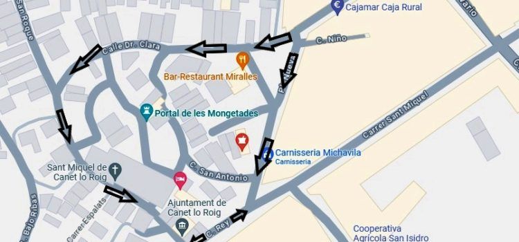 El Ayuntamiento de Canet Lo Roig reordena el tráfico para proteger su casco urbano