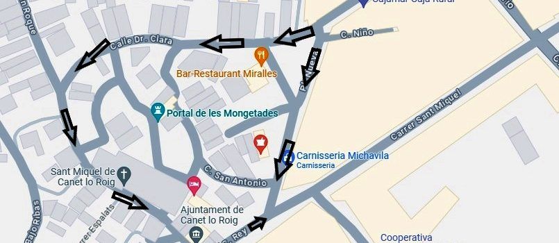 El Ayuntamiento de Canet Lo Roig reordena el tráfico para proteger su casco urbano