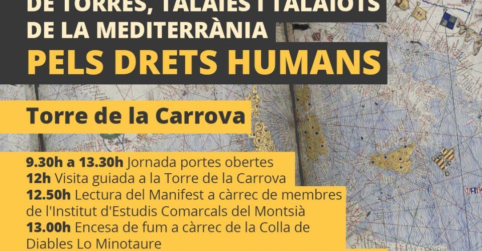 La Torre de la Carrova s’il·luminarà pels drets humans amb l’encesa de torres, talaies i talaiots de la Mediterrània