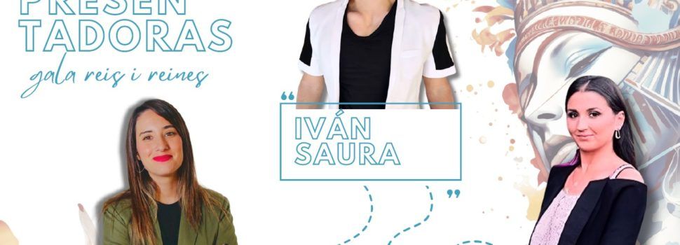 Andrea Jarque, Iván Saura i Marta Ortí, presentadors de la gala de reines del Carnaval 2024