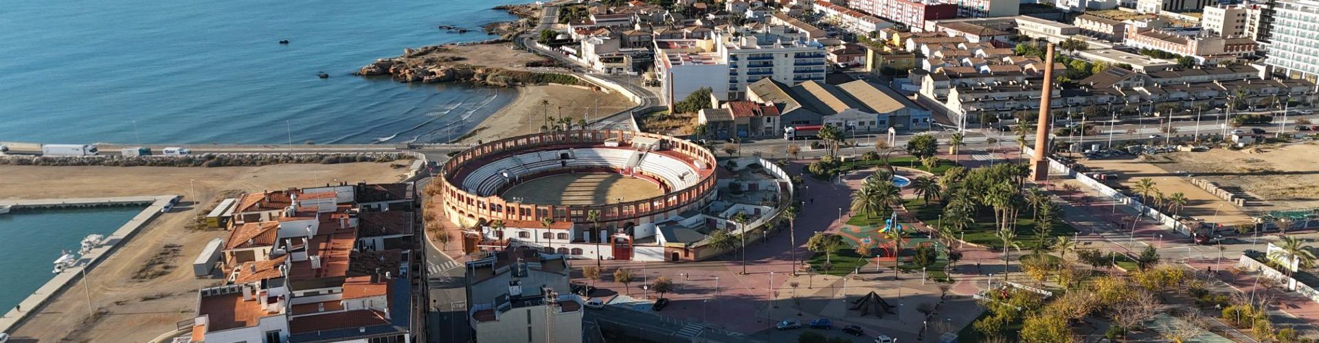 Fotos de la plaça de bous de Vinaròs, a vista de dron