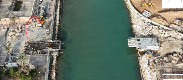 Les obres de la passarel·la del Cervol, a vista del dron