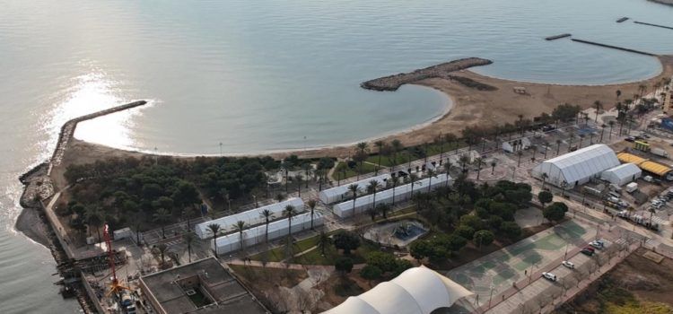 Fotos del recinte de casetes i l’envelat, preparats per al Carnaval 2024
