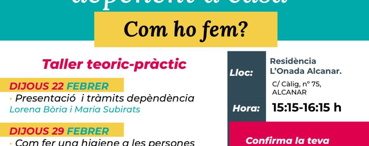 La Residència L’Onada Alcanar i l’Ajuntament oferiran xerrades per a la cura de les persones dependents