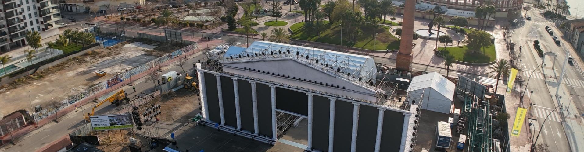 Fotos des de dron de l’escenari de la gala de reines