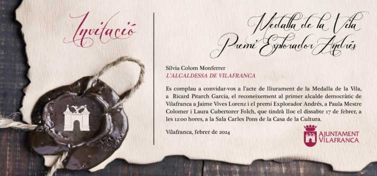 Ricard Pitarch, Paula Mestre i Laura Cubertorer guardonats en la commemoració del 785 aniversari de la Carta Pobla a Vilafranca