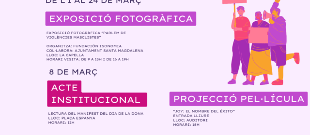 Santa Magdalena celebra el Mes de la Dona amb una variada programació