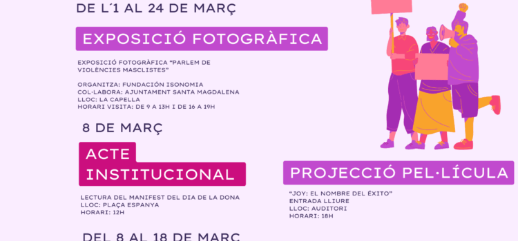 Santa Magdalena celebra el Mes de la Dona amb una variada programació