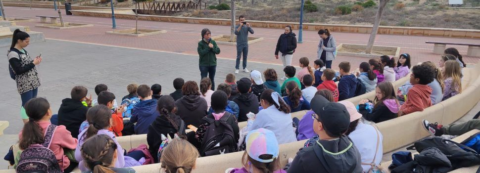 Escolars de Peníscola reforesten les dunes de la platja Nord per a reforçar la seua capacitat de contenció de temporals marítims 