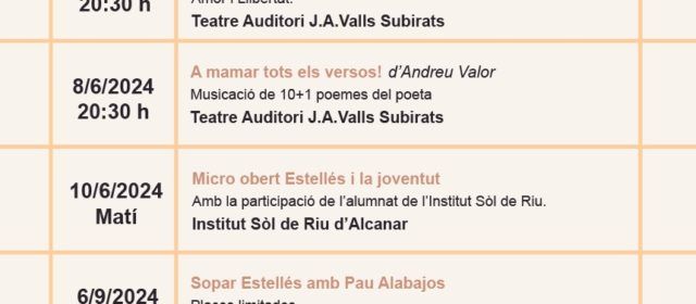 L’Ajuntament d’Alcanar presenta una extensa programació per a celebrar l’any Estellés