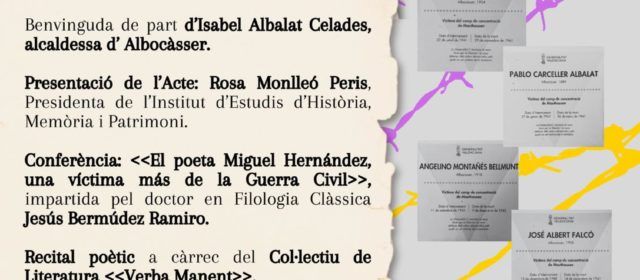 Albocàsser programa les ‘Rutes de memòria’ de la Guerra Civil centrades en la Batalla de Llevant i Montegordo