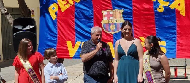 Presentació de la dama de festes i el cavaller infantil de la Penya Barça