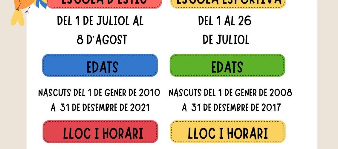 L’Ajuntament de Càlig facilitarà la conciliació familiar amb una nova edició de les Escoletes d’Estiu