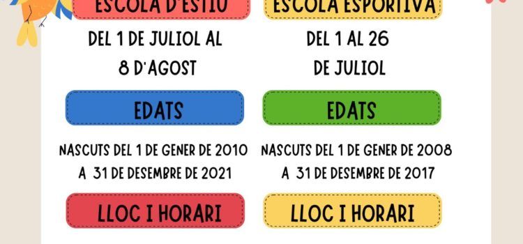 L’Ajuntament de Càlig facilitarà la conciliació familiar amb una nova edició de les Escoletes d’Estiu