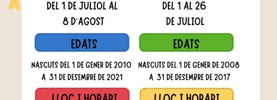 L’Ajuntament de Càlig facilitarà la conciliació familiar amb una nova edició de les Escoletes d’Estiu