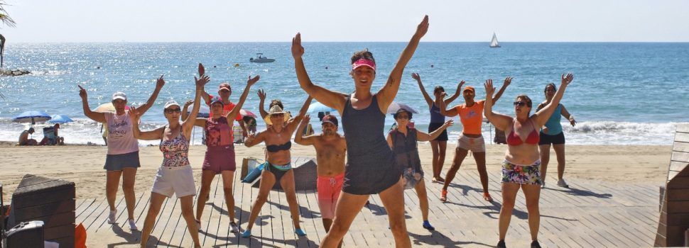 Aerobic a la plajta del Fortí amb Eva Miralles