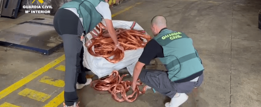 La Guardia Civil desarticula en Traiguera una organización criminal dedicada al robo de cobre