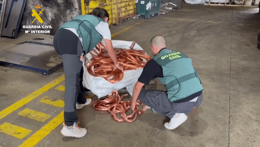 La Guardia Civil desarticula en Traiguera una organización criminal dedicada al robo de cobre