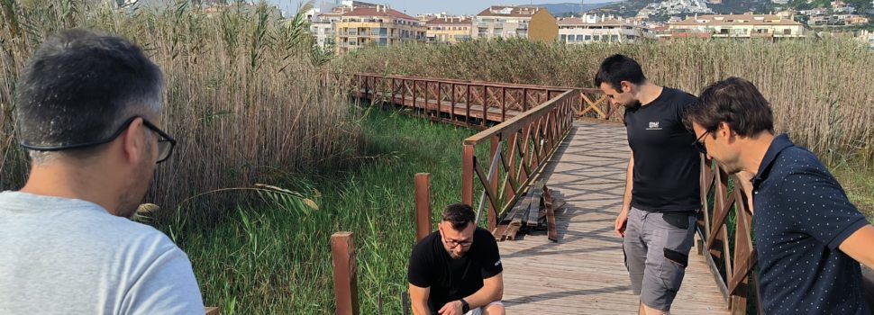 El Ayuntamiento de Peñíscola repara desperfectos por vandalismo en la pasarela del humedal