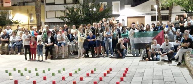 Vigília per Palestina al jardí de les ruïnes de l’antic Convent de Sant Francesc
