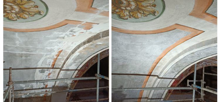 Renaixen les pintures de la capella de la Comunió de Canet lo Roig dedicades a la Justícia i la Temprança