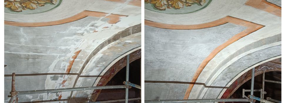 Renaixen les pintures de la capella de la Comunió de Canet lo Roig dedicades a la Justícia i la Temprança