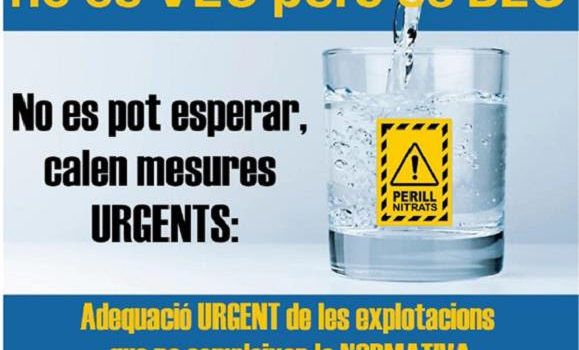 Declaració de la Xarxa aigua Ebre, sobre la greu contaminació per nitrats