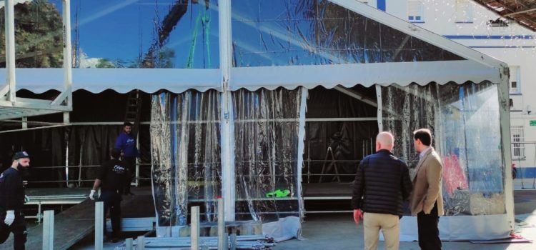 Comença el muntatge de l’“Espai de Nadal” a la plaça Sant Antoni