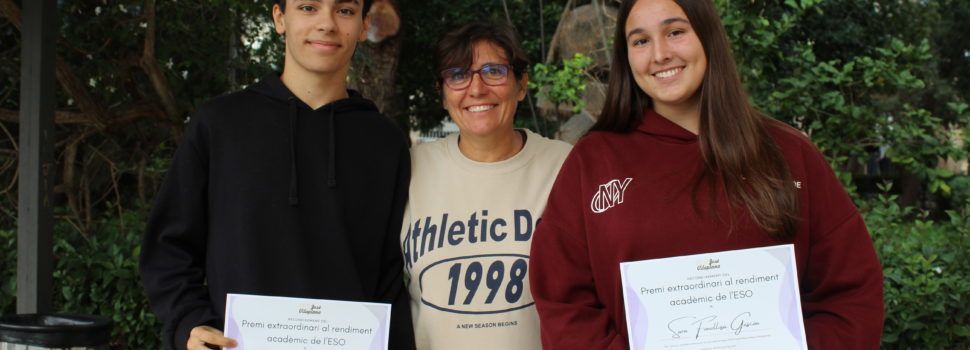 Noah Doce González, Sara Fonollosa Gascón i Daniel Martínez Foix, de l’IES José Vilaplana, premis extraordinaris d’ESO